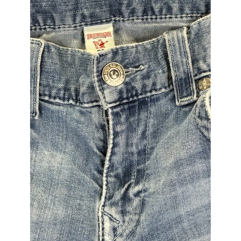 True Religion Mens Straight Leg Jeans Blue Medium Wash Denim Size 32x27